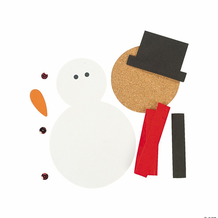 Crafts For Kids * | Discount Snowman Coaster Craft Kit Makes 12