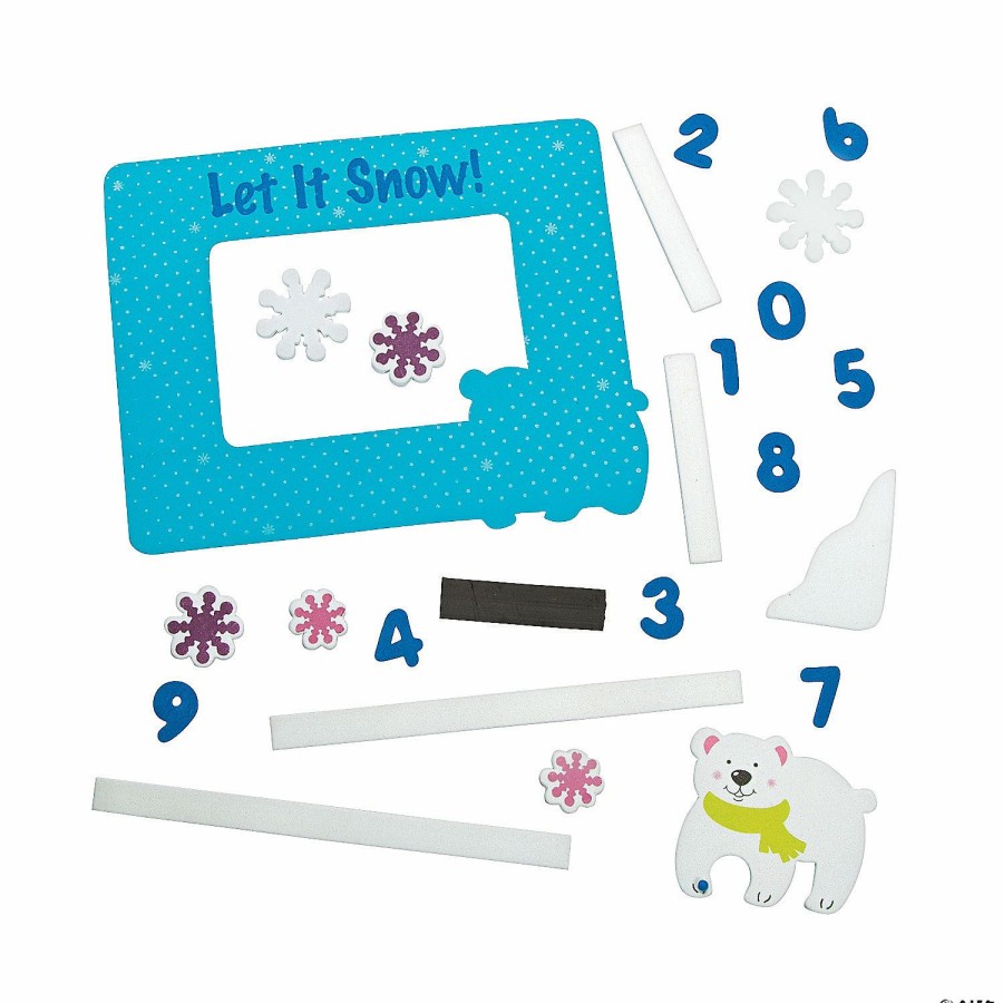 Crafts For Kids * | Budget Dated Winter Picture Frame Magnet Craft Kit Makes 12