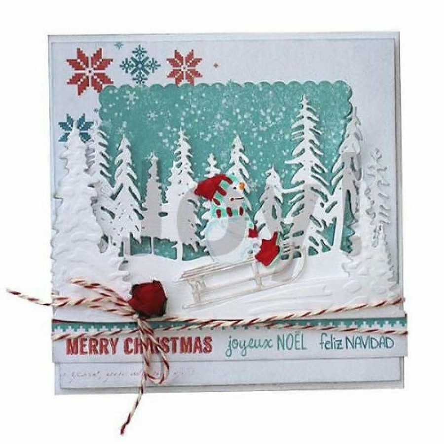 Craft Supplies * | Best Sale Joy! Crafts Die Snowmen On A Sled