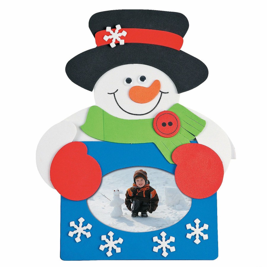 Crafts For Kids * | Hot Sale Snowman Picture Frame Magnet Craft Kit Makes 50