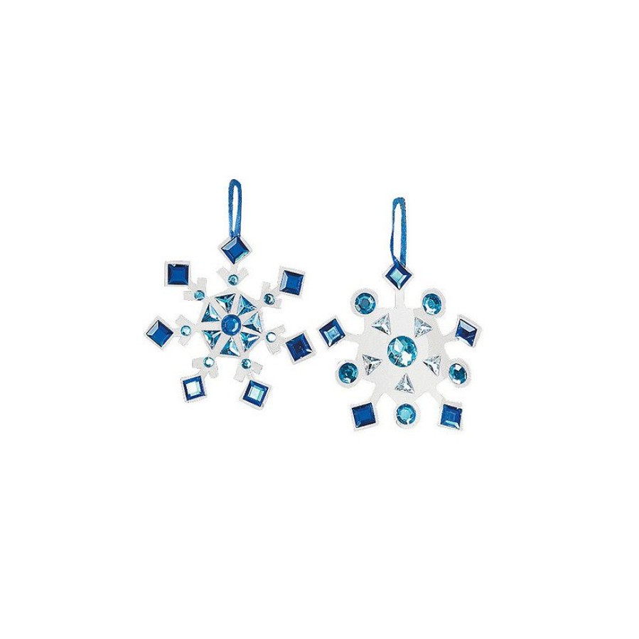 Crafts For Kids * | Best Pirce Rhinestone Snowflake Christmas Ornament Craft Kit Makes 12