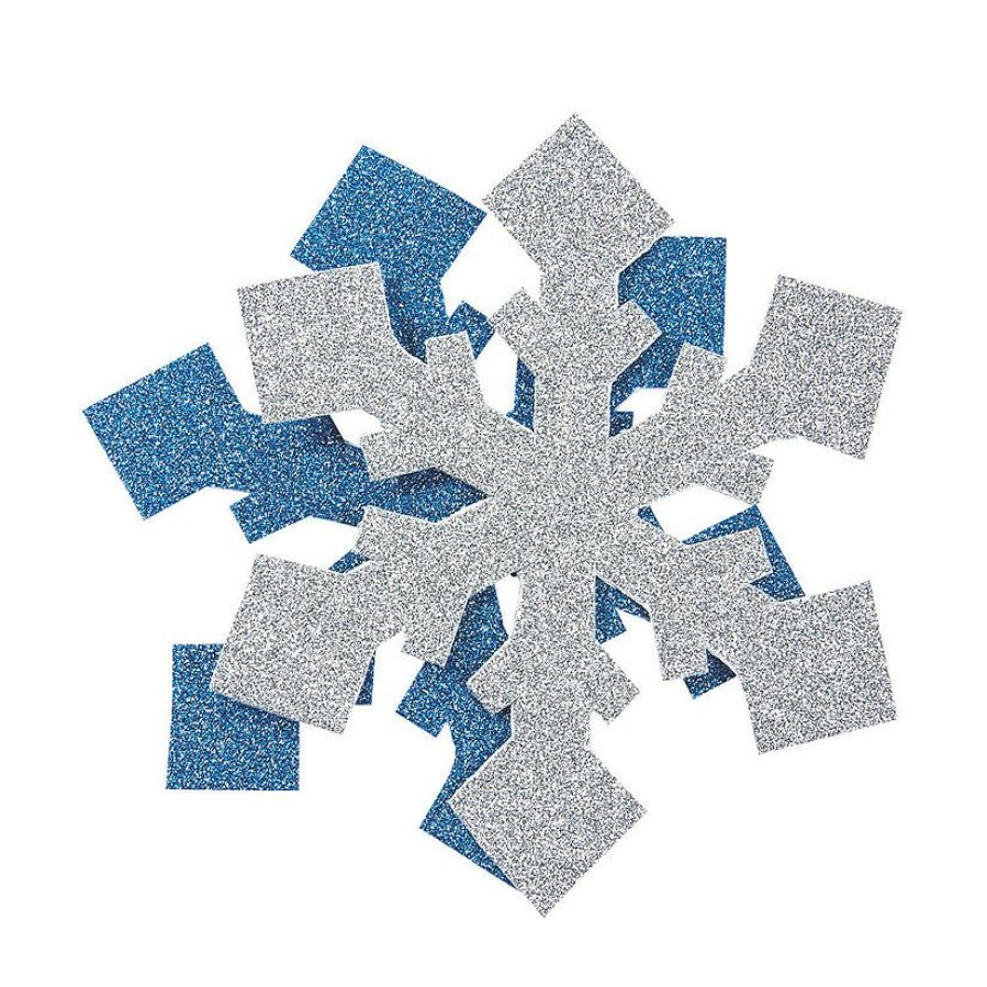 Craft Supplies * | Top 10 Glitter Snowflake Shapes 48 Pc.