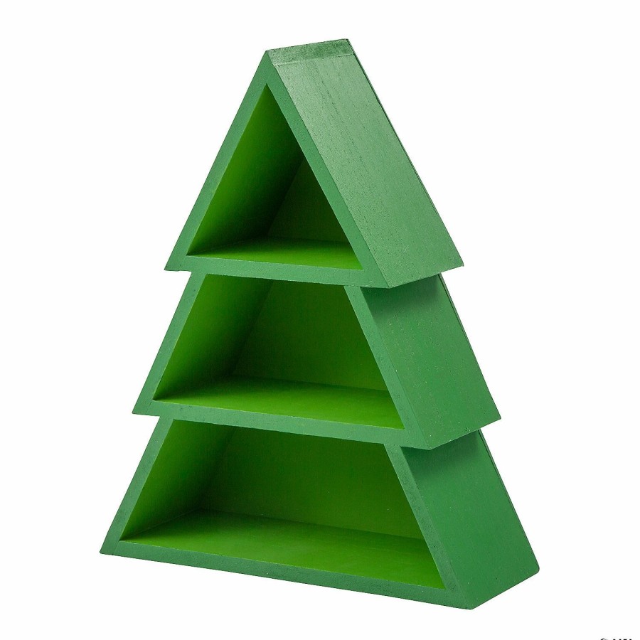 Craft Kits * | Budget Diy Unfinished Wood Christmas Tree Shelf