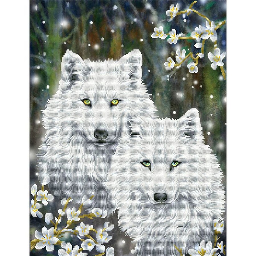 Craft Supplies * | New Diamond Dotz Facet Art Kit Advanced Winter Wolves