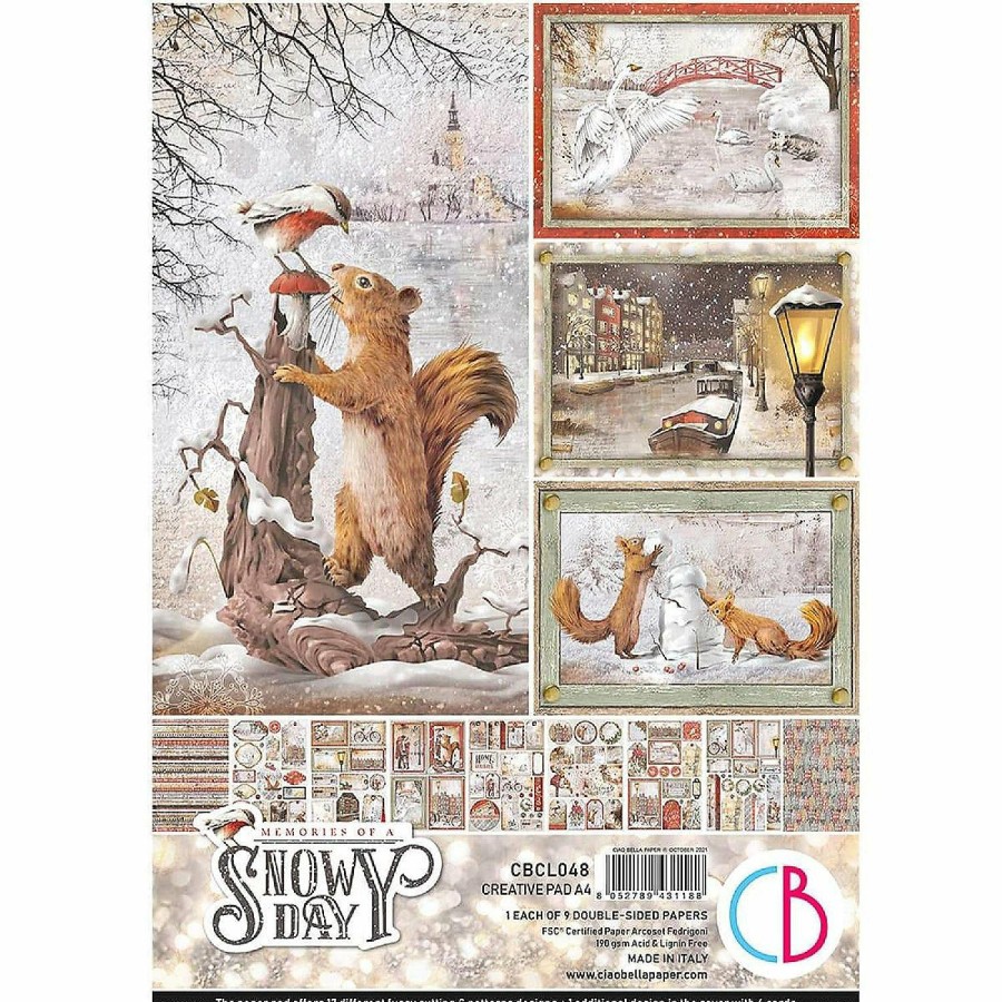 Craft Supplies * | Flash Sale Ciao Bella Memories Of A Snowy Day Creative Pad A4 9Pkg