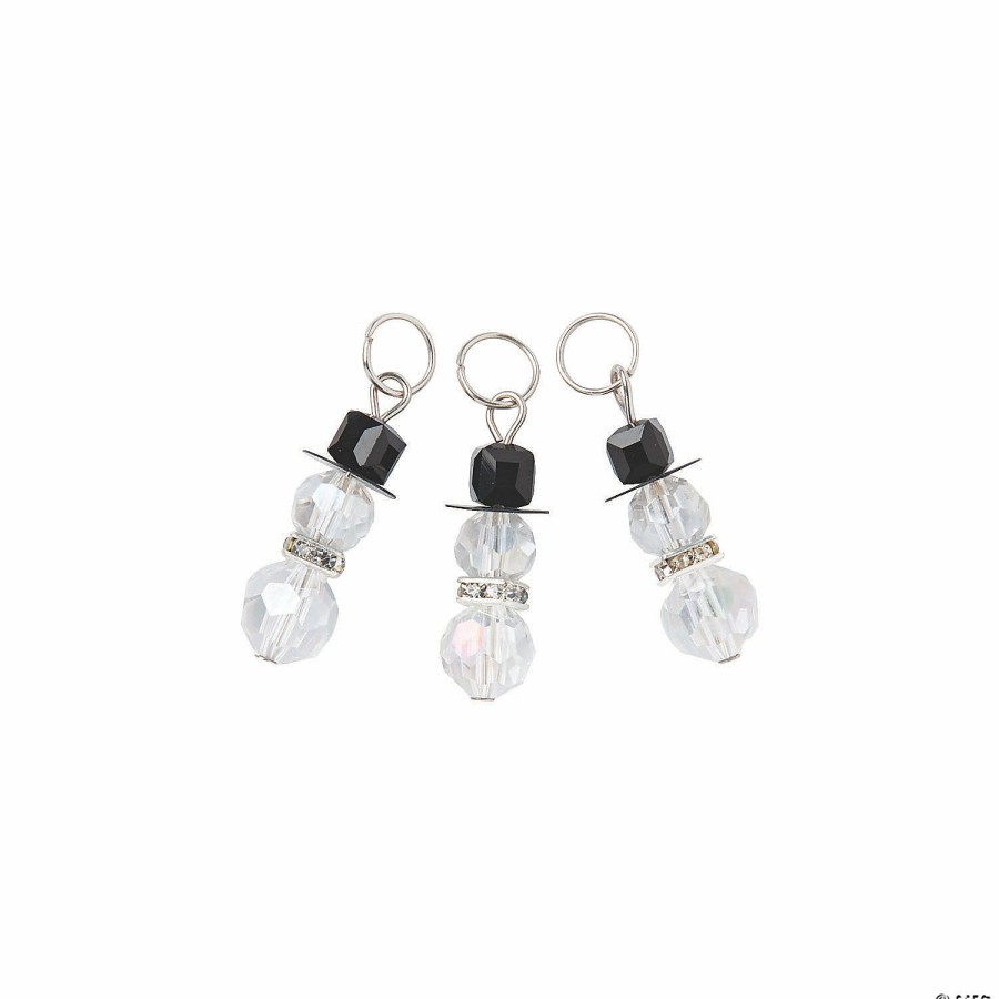 Craft Supplies * | New Crystal Snowman Charms 12 Pc.