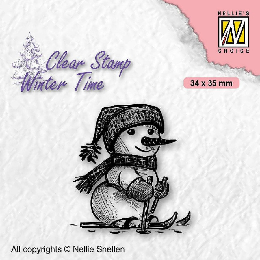 Craft Supplies * | Best Reviews Of Nellie'S Choice Clear Stamp Winter Time Skiing Snowman