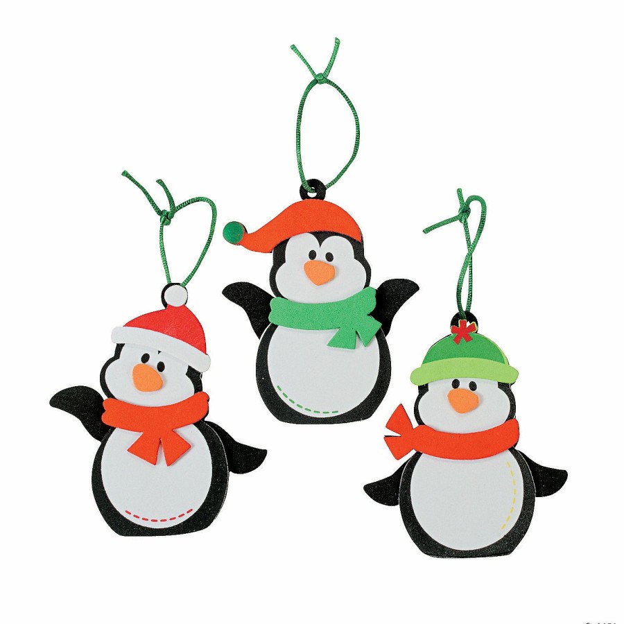 Crafts For Kids * | Cheap Christmas Penguin Ornament Craft Kit Makes 12