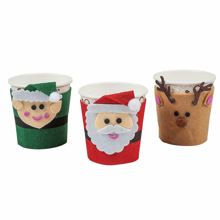 Craft Kits * | Outlet Christmas Character Cup Sleeves Craft Kit Makes 3