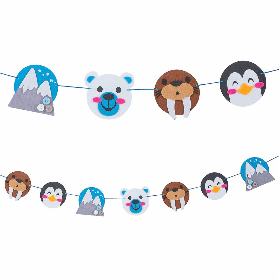 Crafts For Kids * | Brand New Winter Animal Garland Craft Kit Makes 1