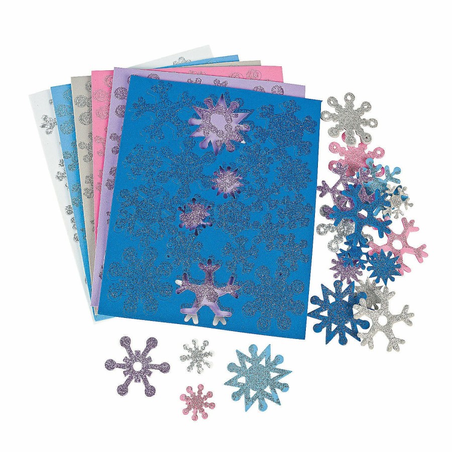 Craft Supplies * | Cheap Fabulous Foam Self-Adhesive Snowflake Glitter Shapes 500 Pc.