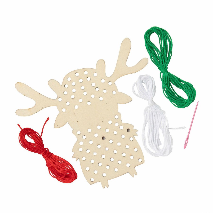 Craft Kits * | Best Deal Knit A Moose A Sweater Ornament Craft Kit Makes 12