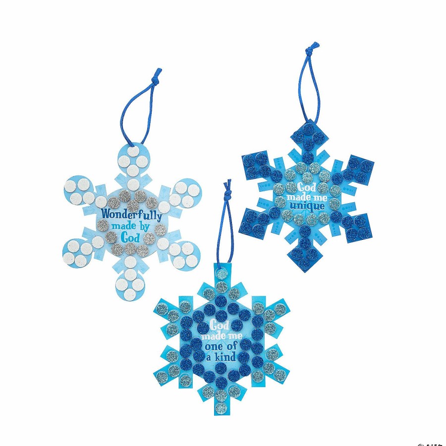 Crafts For Kids * | Budget Winter Snowflake Faith Craft Kit Makes 12