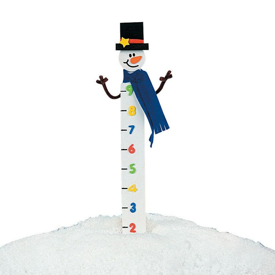 Crafts For Kids * | Discount Wooden Snowman Snow Measuring Stick Craft Kit Makes 12