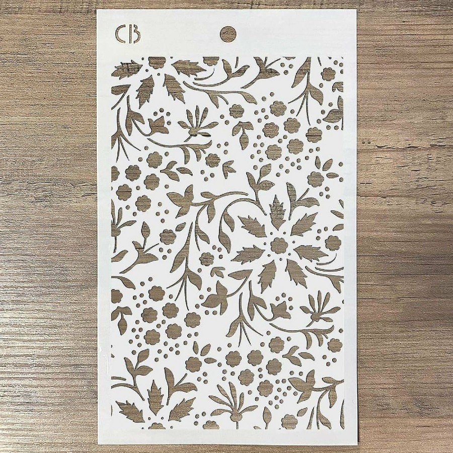 Craft Supplies * | Best Reviews Of Ciao Bella Texture Stencil 5 8 Winter Flowers