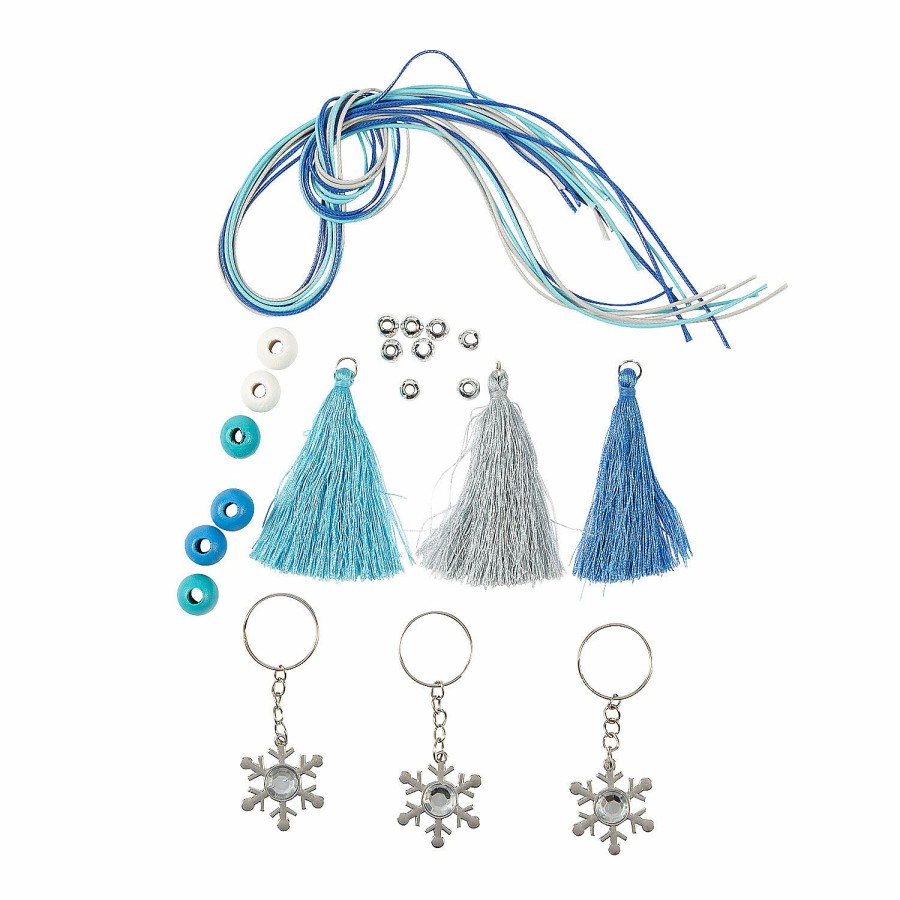 Crafts For Kids * | Budget Bead & Tassel Keychain Craft Kit Makes 6