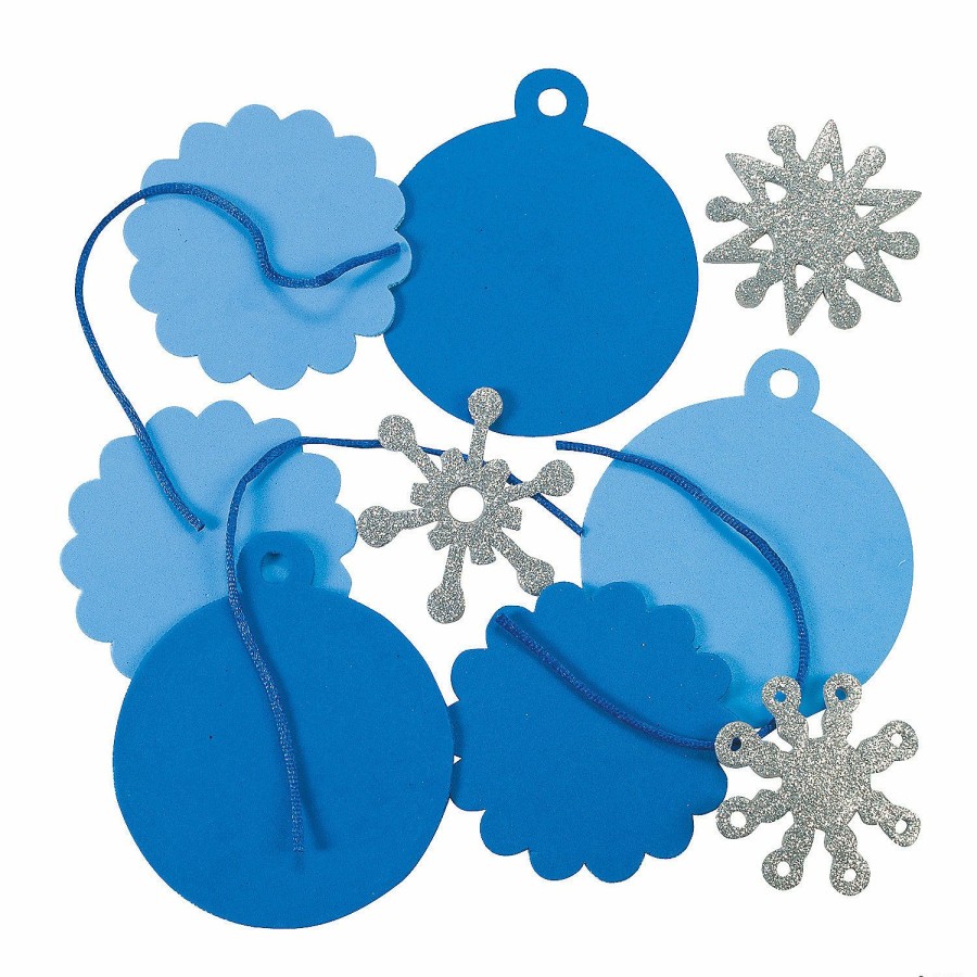 Crafts For Kids * | Buy Round Snowflake Christmas Ornament Craft Kit Makes 12