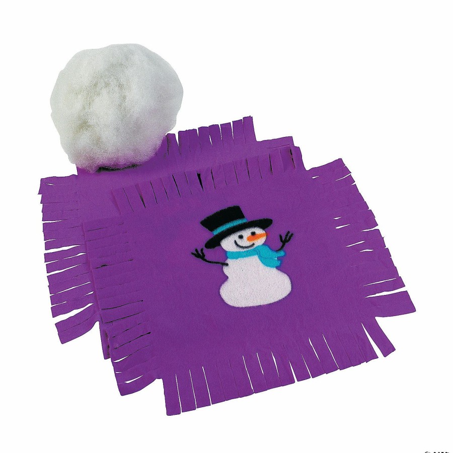 Crafts For Kids * | Top 10 Fleece Snowman Tied Pillow Craft Kit Makes 6