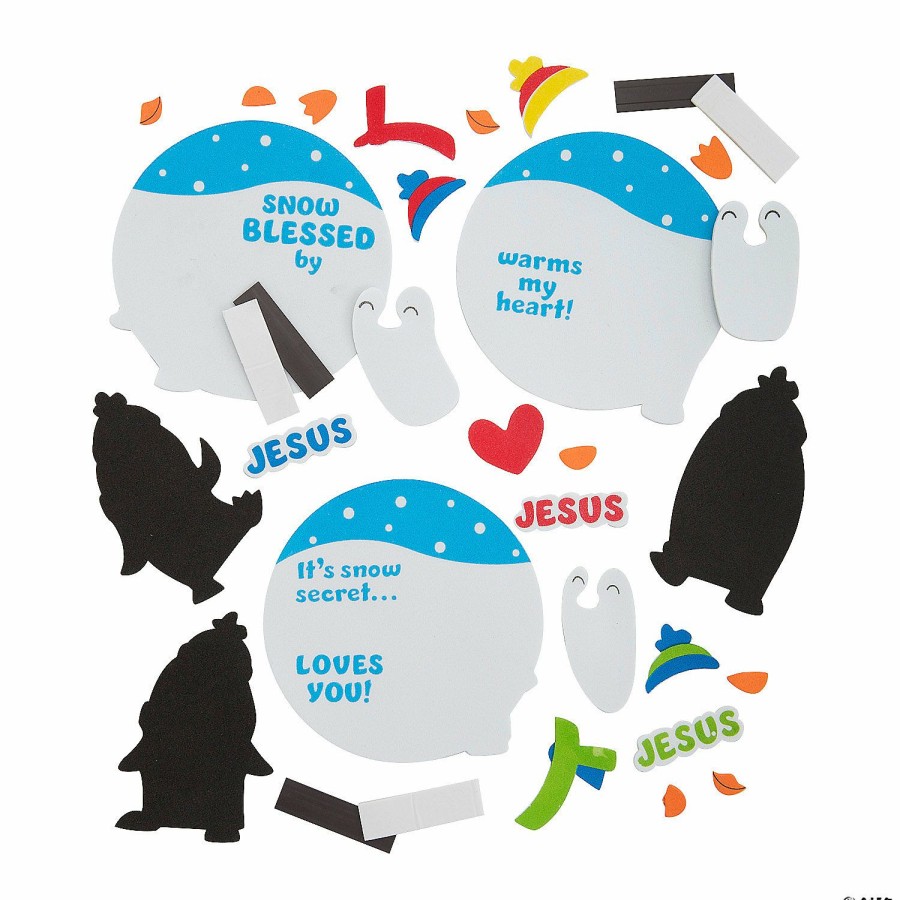 Crafts For Kids * | New Religious Winter Penguin Magnet Craft Kit Makes 12