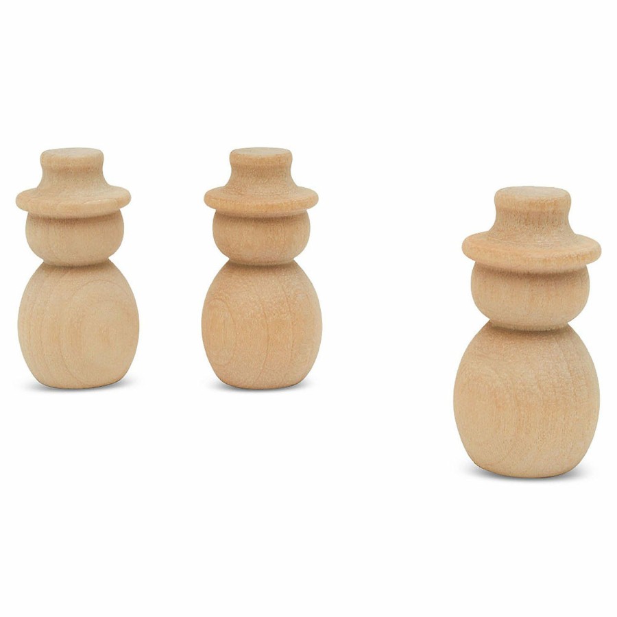 Adult Crafts * | Buy Woodpeckers Crafts, Diy Unfinished Wood 1-13/32 Snowman Peg Dolls, Pack Of 50