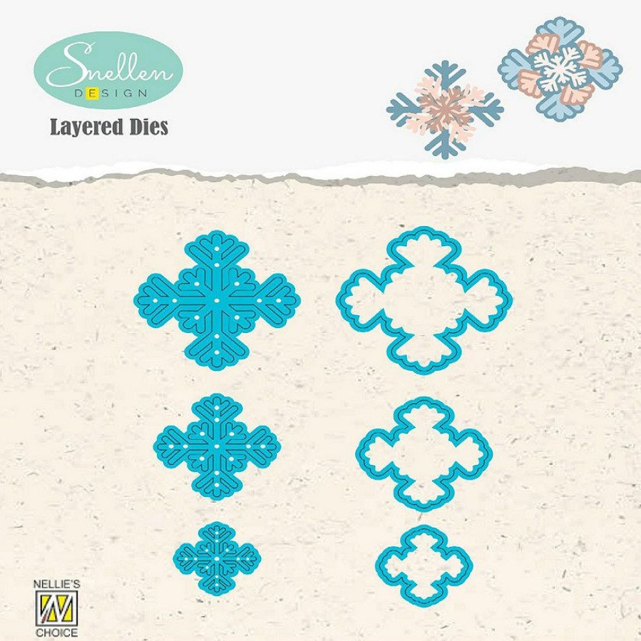 Craft Supplies * | Buy Nellie'S Choice Layered Combi Dies Snowflakes 04