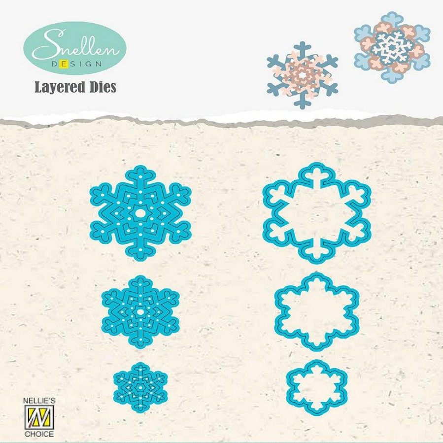 Craft Supplies * | Cheapest Nellie'S Choice Layered Combi Dies Snowflakes 05