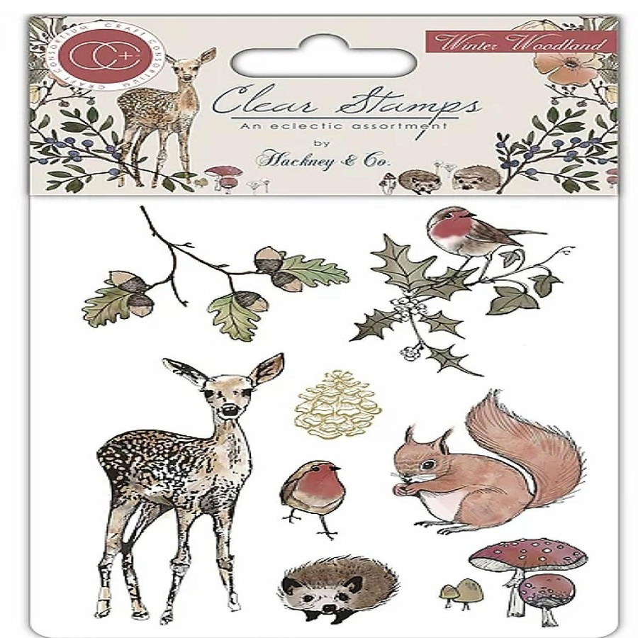 Craft Supplies * | Outlet Craft Consortium Winter Woodland Clear Stamp Set