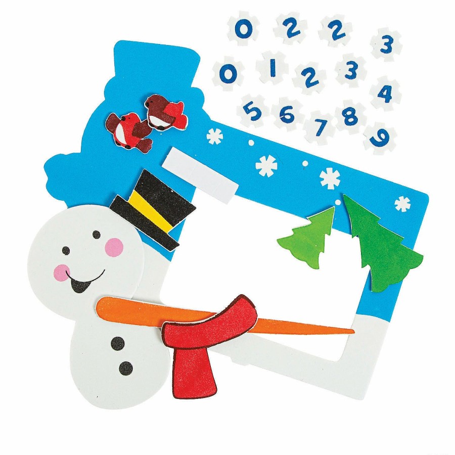 Crafts For Kids * | Cheapest Dated Snowman Picture Frame Magnet Craft Kit Makes 12