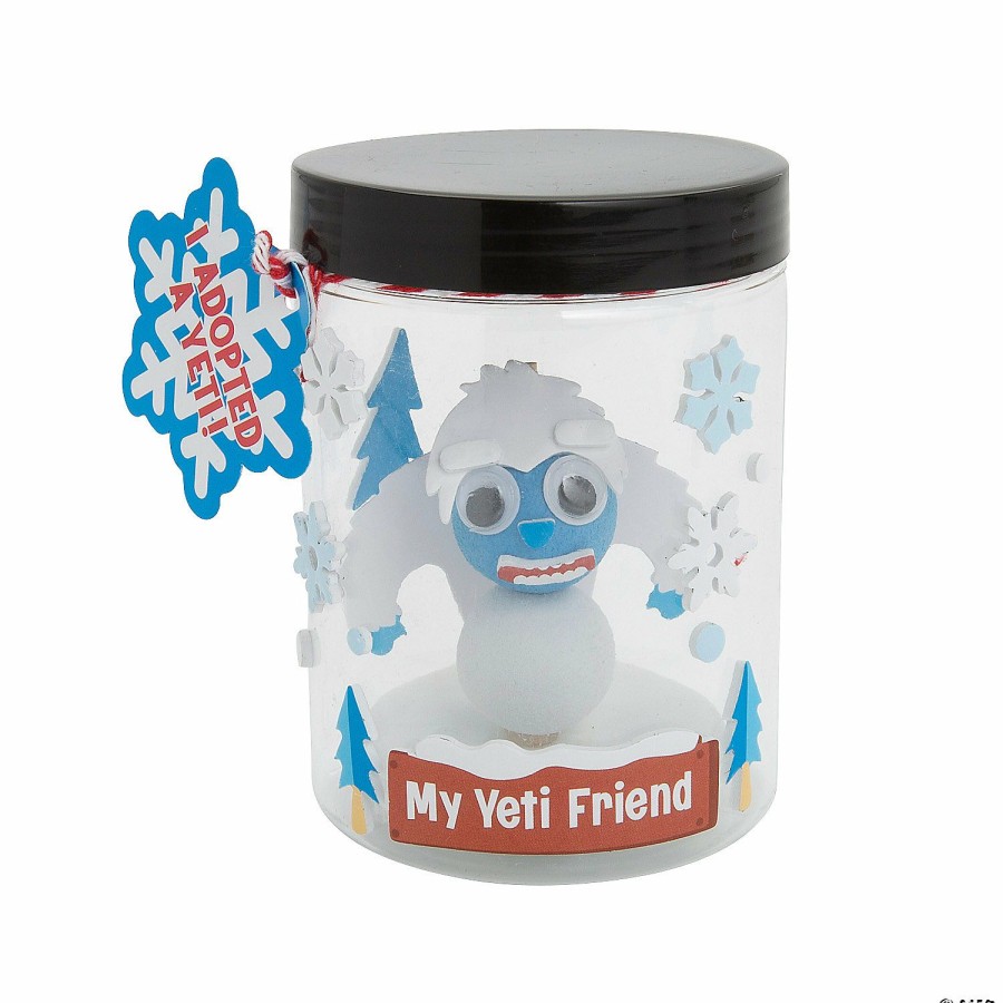 Crafts For Kids * | Best Deal I Adopted A Yeti In A Jar Craft Kit Makes 6