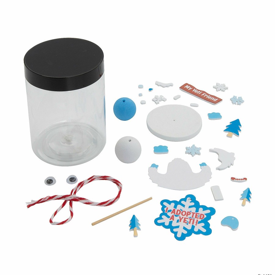 Crafts For Kids * | Best Deal I Adopted A Yeti In A Jar Craft Kit Makes 6