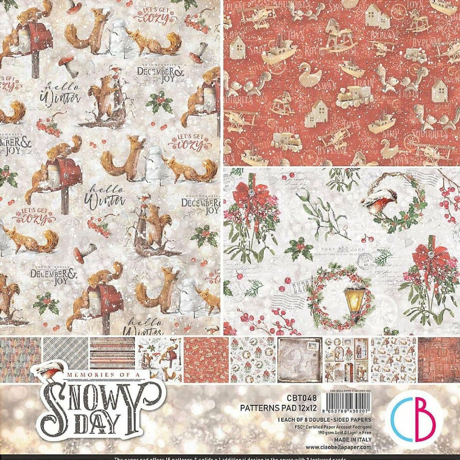 Craft Supplies * | Budget Ciao Bella Memories Of A Snowy Day Patterns Pad 12 12 8Pkg