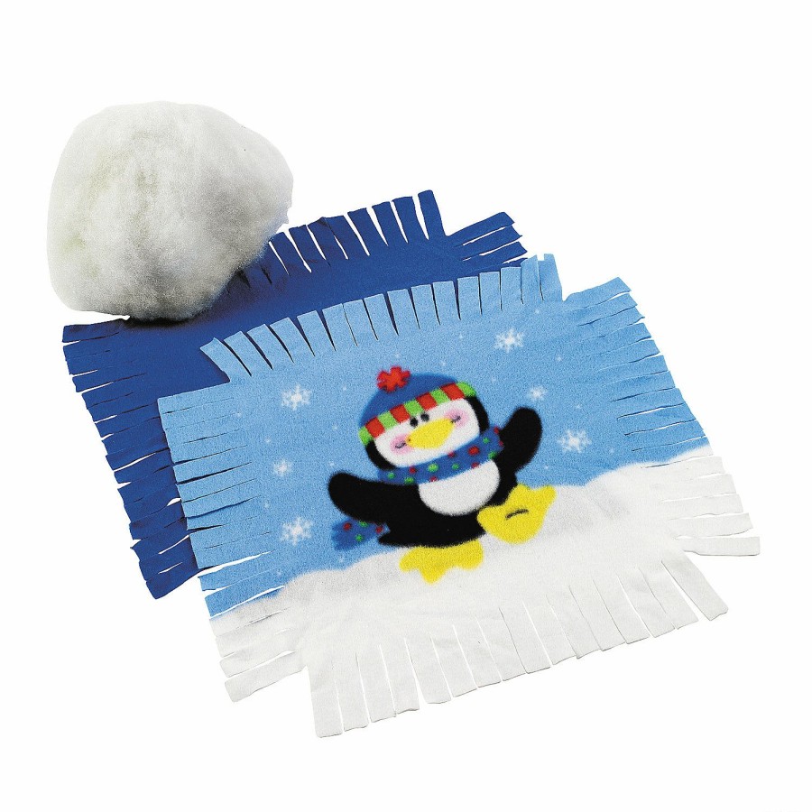 Crafts For Kids * | Brand New Fleece Penguin Tied Pillow Craft Kit Makes 6