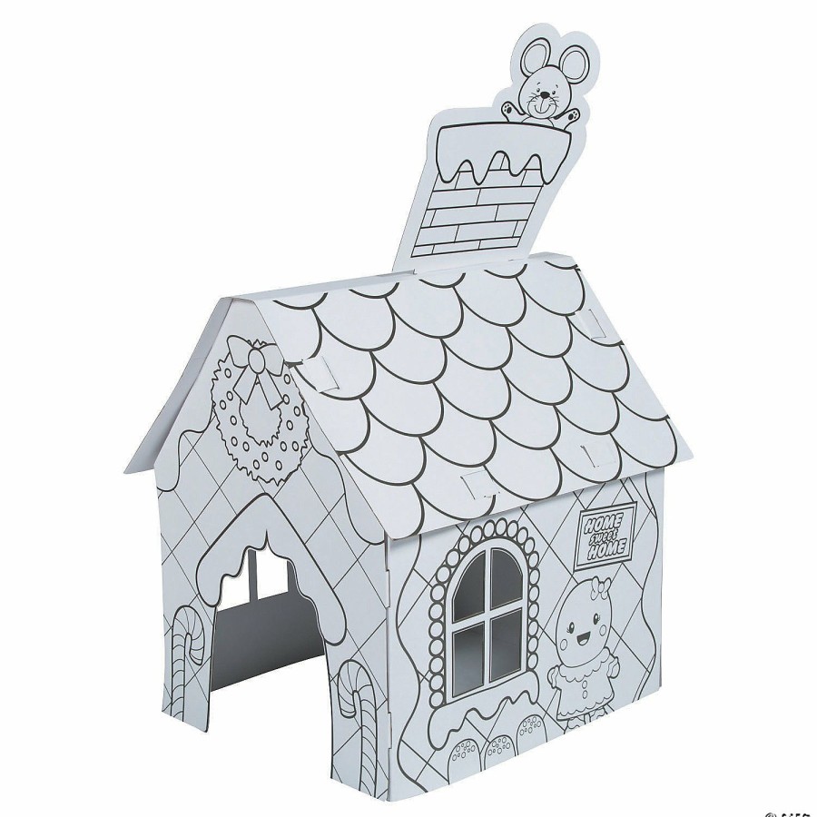 Crafts For Kids * | New Color Your Own Gingerbread Playhouse